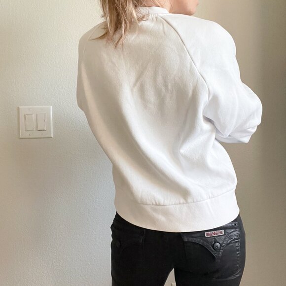 Zara White Cropped Minimalist Sweatshirt - Picture 5 of 8